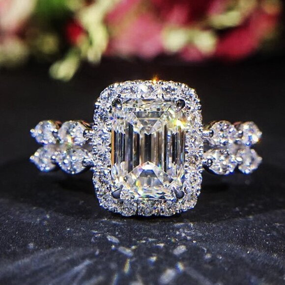925 Silver Plated CZ High Quality Proposal Noble Ring, MLNN1171 - Picture 2 of 6